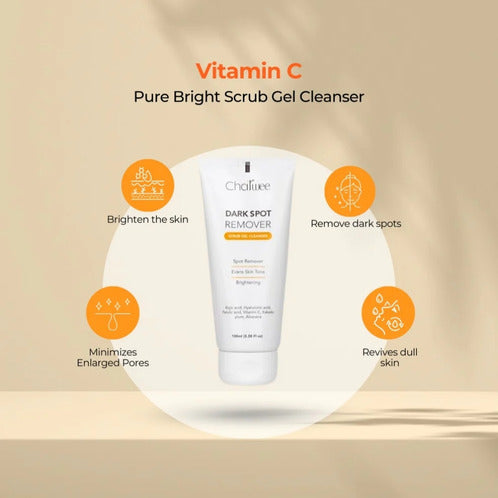 Charwee Dark Spot Remover Scrub Gel Cleanser & Dark Spot Corrector For Face with Active Brightening Blend
