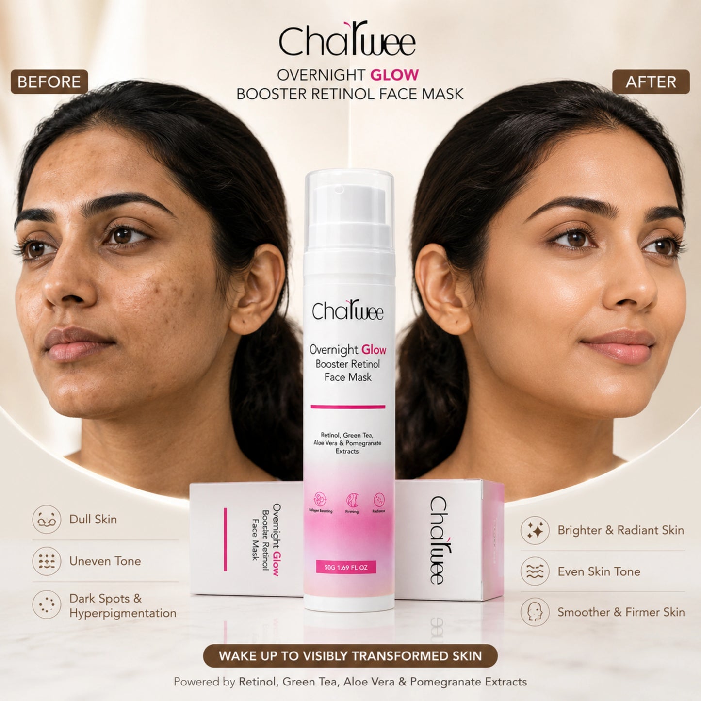 Charwee Overnight Glow Booster Retinol Face Mask